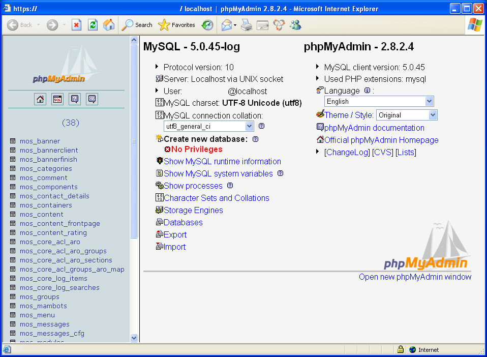 phpMyAdmin MySQL